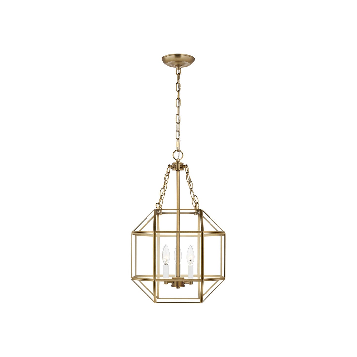 Morrison Pendant Light in Satin Brass/Clear (Small).