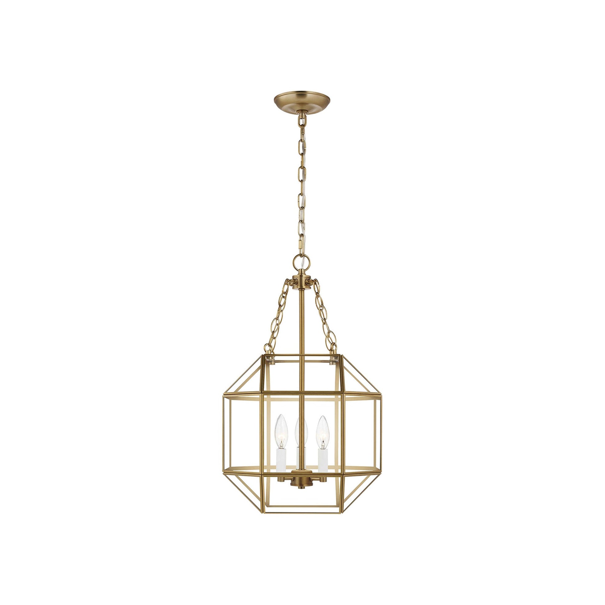 Morrison Pendant Light in Satin Brass/Clear (Small).
