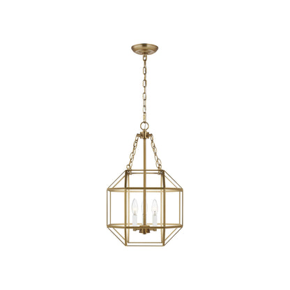 Morrison Pendant Light in Satin Brass/Clear (Small).