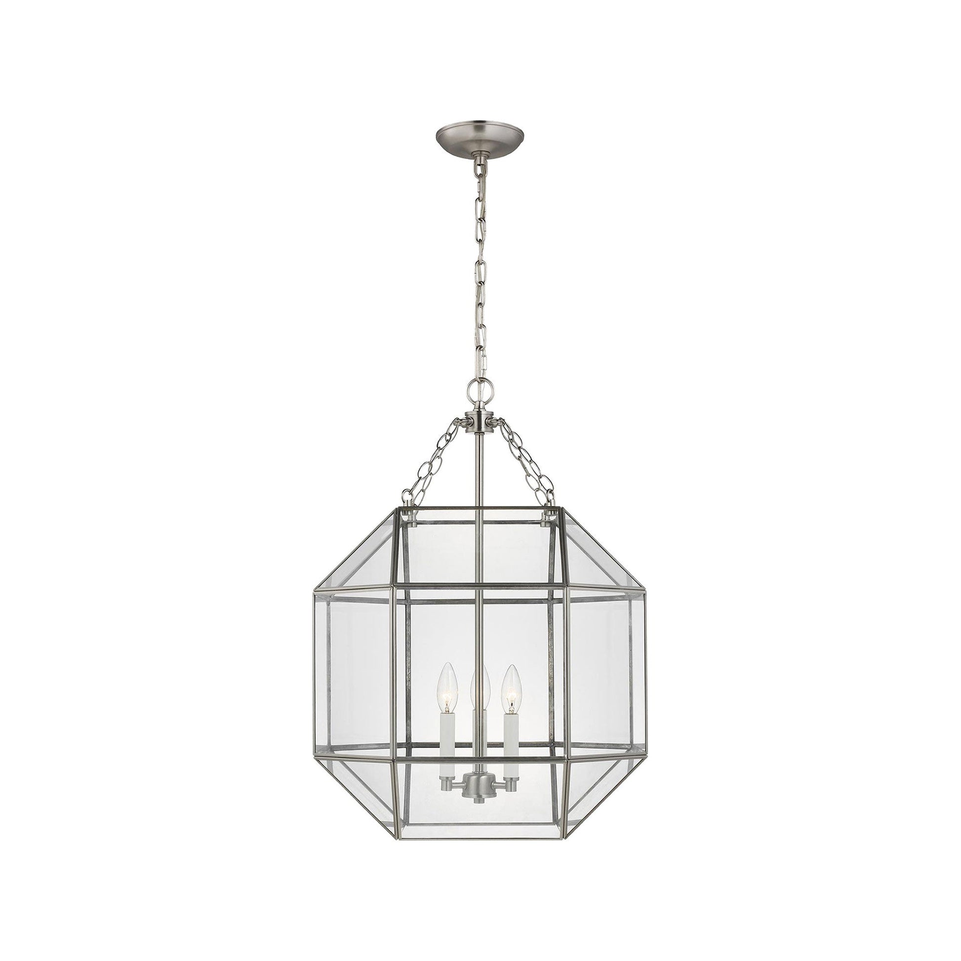 Morrison Pendant Light in Brushed Nickel/Clear (Medium).