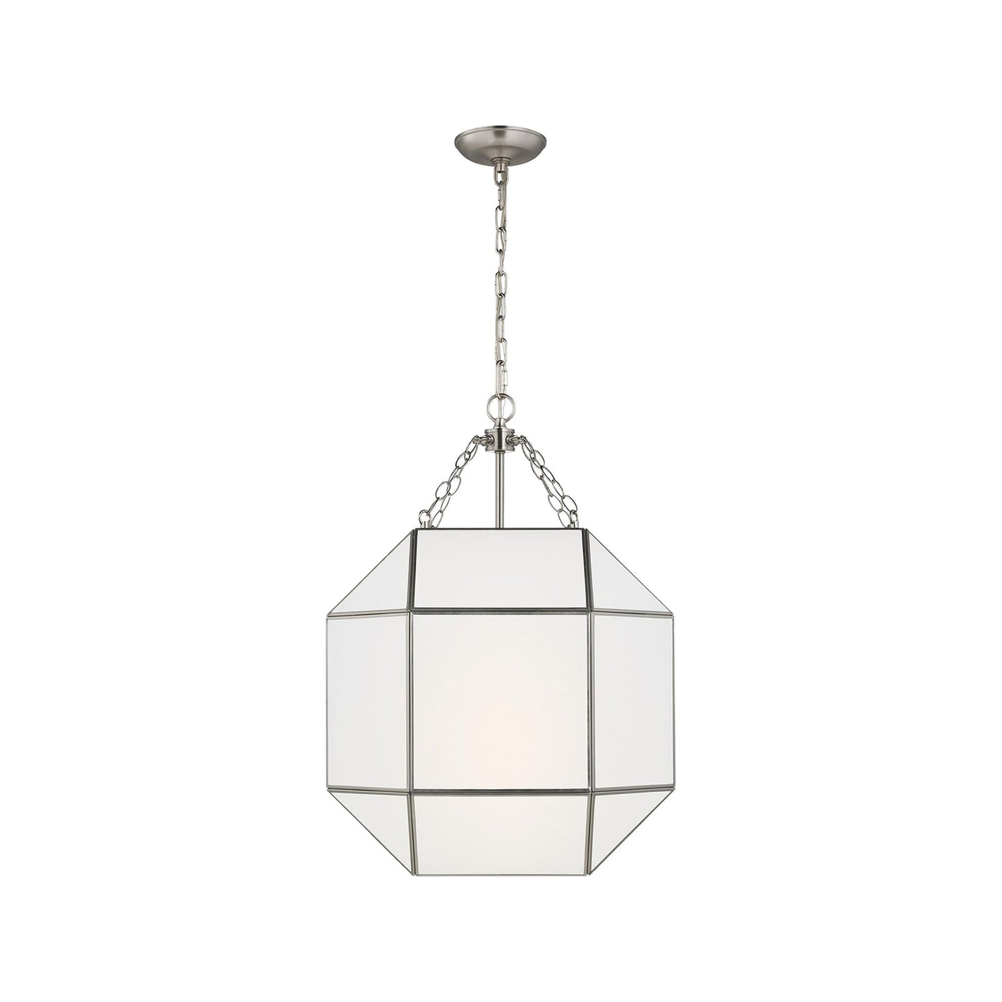 Morrison Pendant Light in Brushed Nickel/Smooth White (Medium).