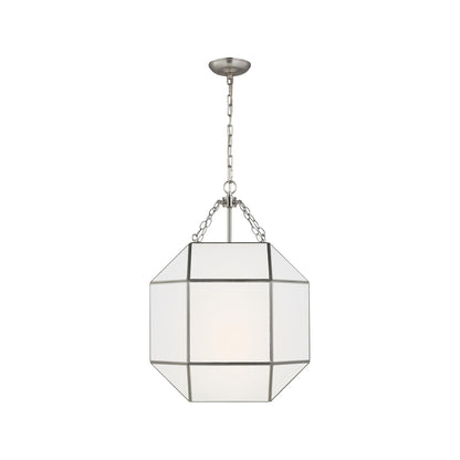 Morrison Pendant Light in Brushed Nickel/Smooth White (Medium).