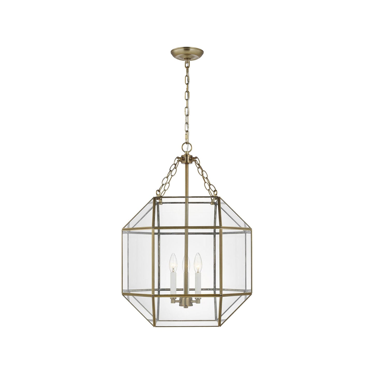 Morrison Pendant Light in Satin Brass/Clear (Medium).
