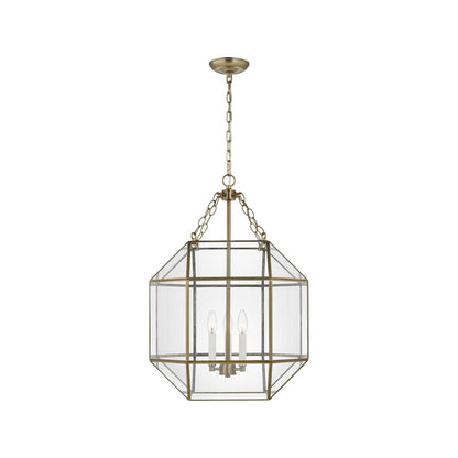 Morrison Pendant Light in Satin Brass/Clear (Medium).
