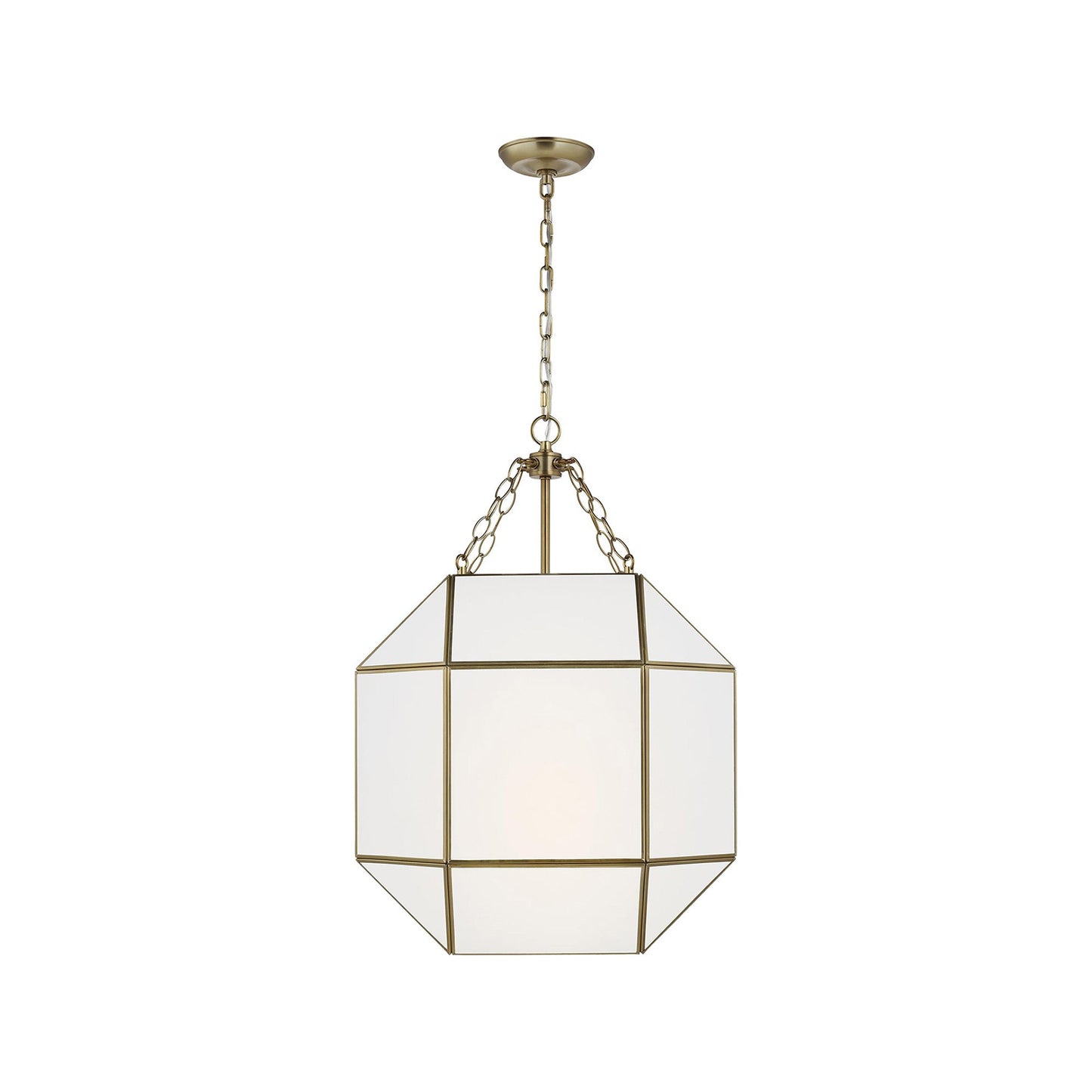 Morrison Pendant Light in Satin Brass/Smooth White (Medium).