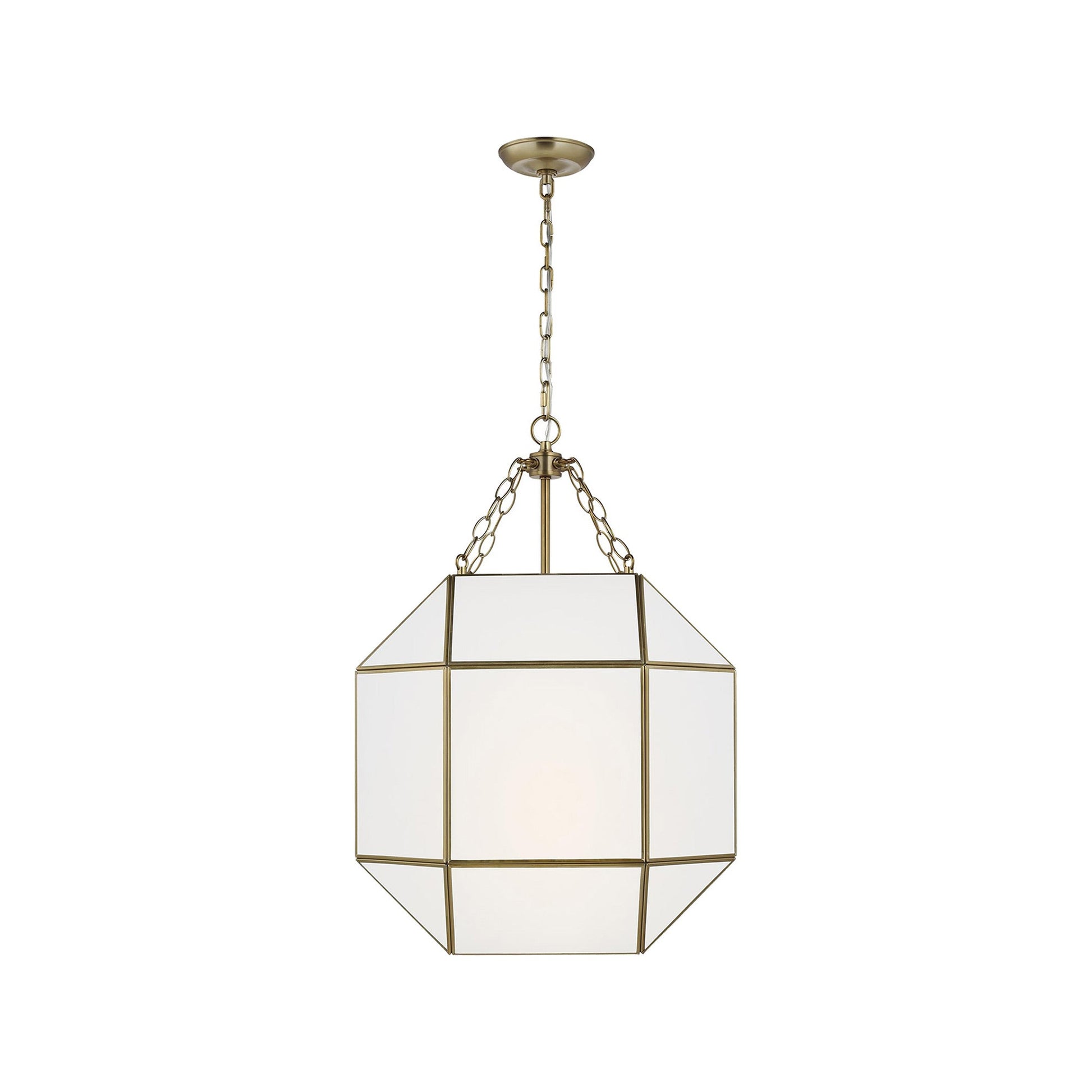 Morrison Pendant Light in Satin Brass/Smooth White (Medium).