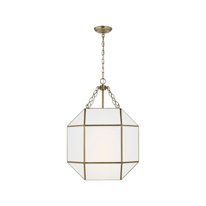 Morrison Pendant Light in Satin Brass/Smooth White (Medium).