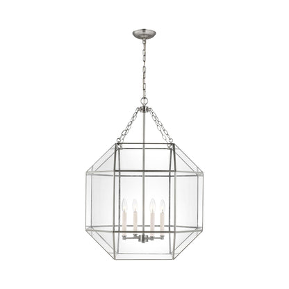 Morrison Pendant Light in Brushed Nickel/Clear (Large).