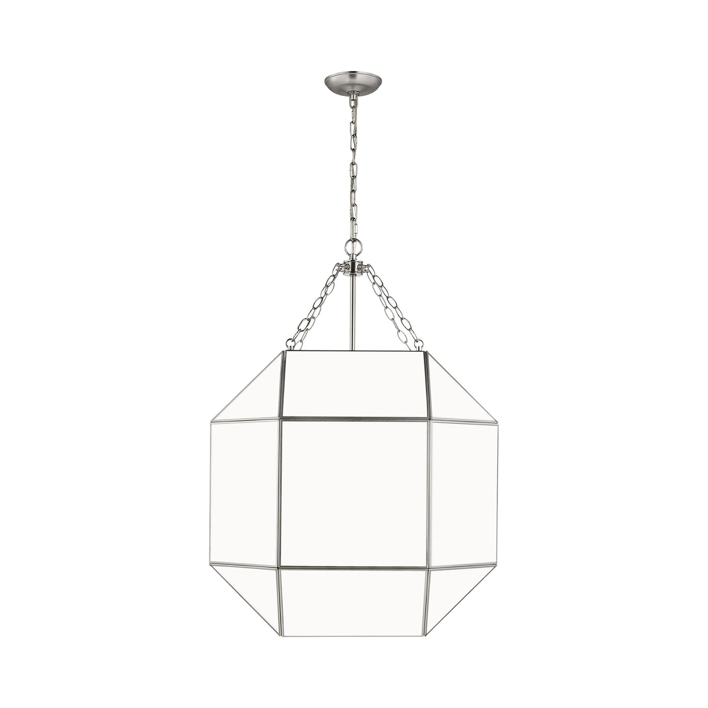 Morrison Pendant Light in Brushed Nickel/Smooth White (Large).
