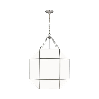 Morrison Pendant Light in Brushed Nickel/Smooth White (Large).