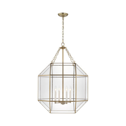 Morrison Pendant Light in Satin Brass/Clear (Large).