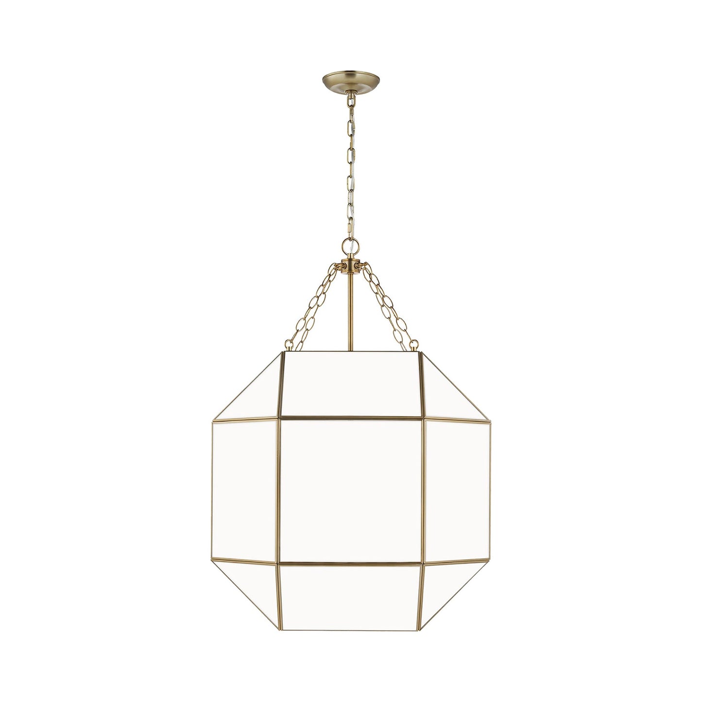 Morrison Pendant Light in Satin Brass/Smooth White (Large).