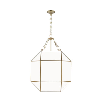 Morrison Pendant Light in Satin Brass/Smooth White (Large).