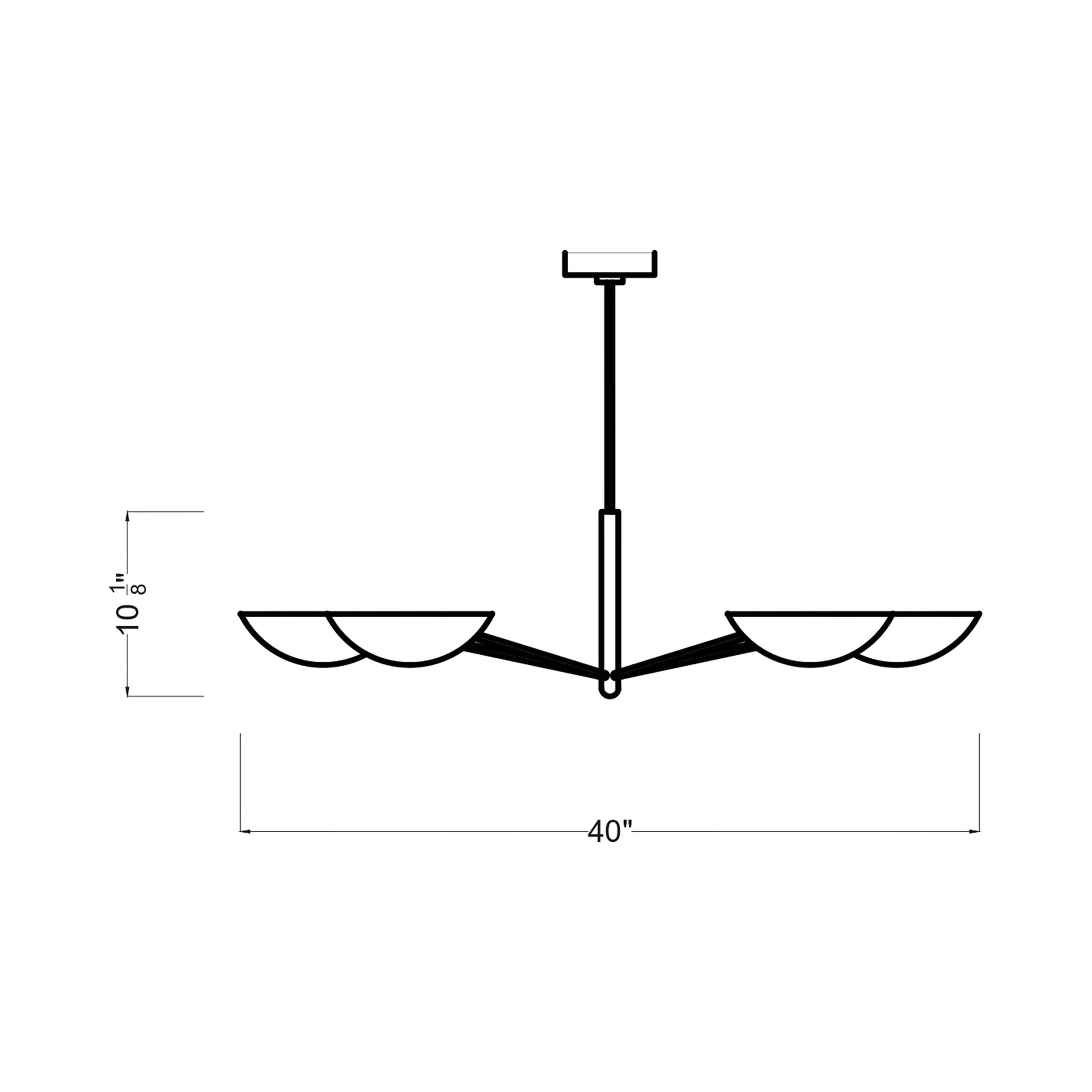 Nevel Chandelier - line drawing.