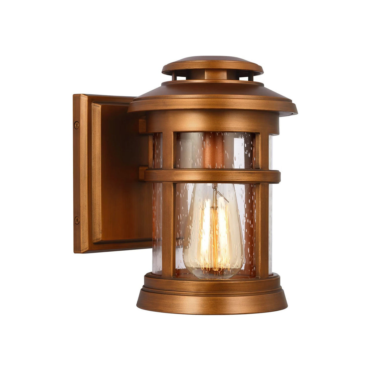 Newport Outdoor Wall Light in Natural Copper (9-Inch).