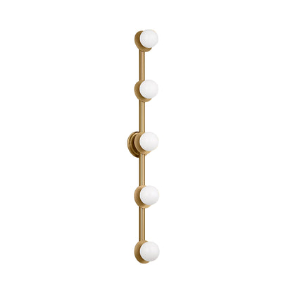 Nodes Bath Vanity Light in Burnished Brass (5-Light).