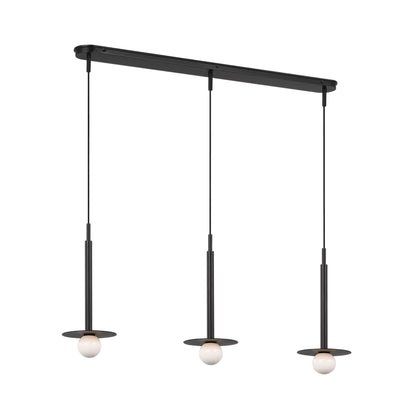 Nodes Linear Pendant Light in Midnight Black.