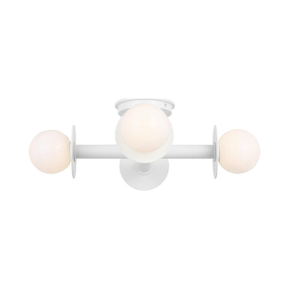 Nodes Semi Flush Mount Ceiling Light in Matte White.