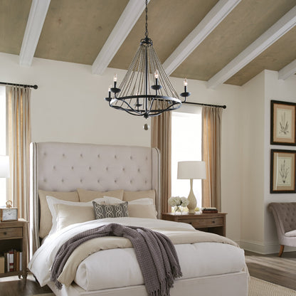 Nori Chandelier in bedroom.