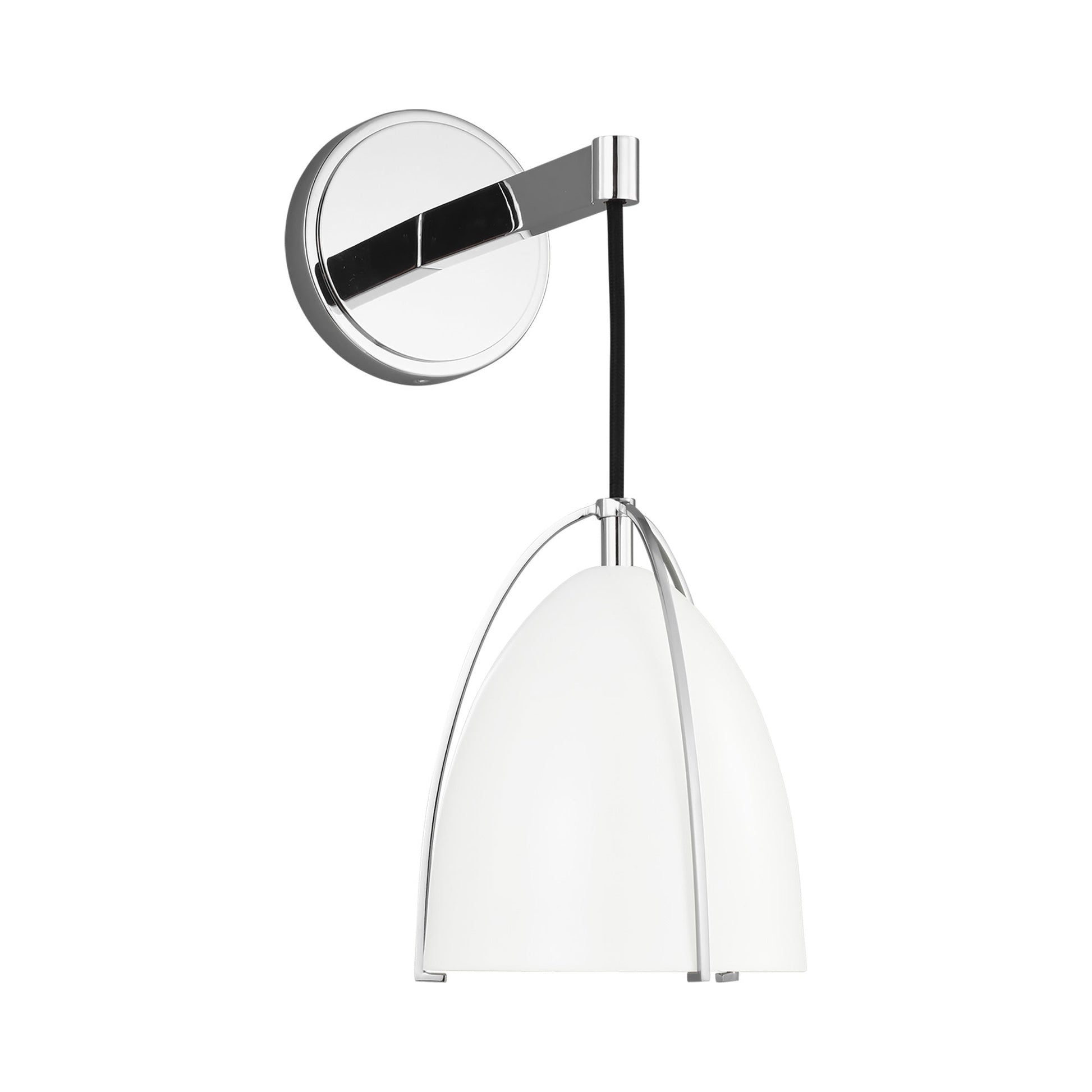 Norman Bath Wall Light in Chrome/Matte White (1-Light).