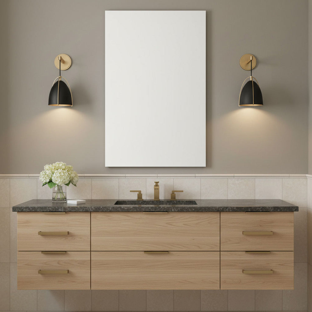 Norman Bath Wall Light in bathroom.