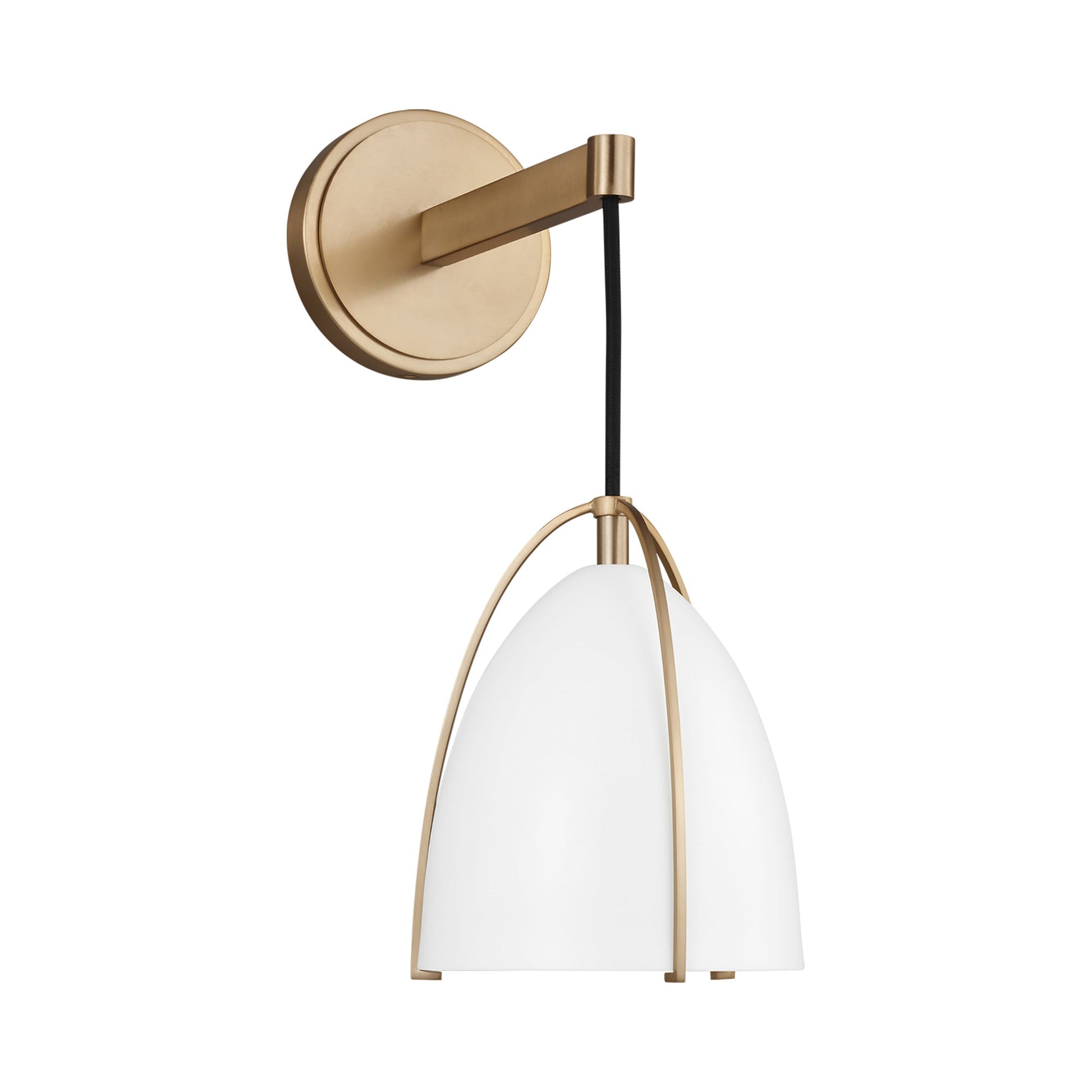 Norman Bath Wall Light in Satin Brass/Matte White (1-Light).