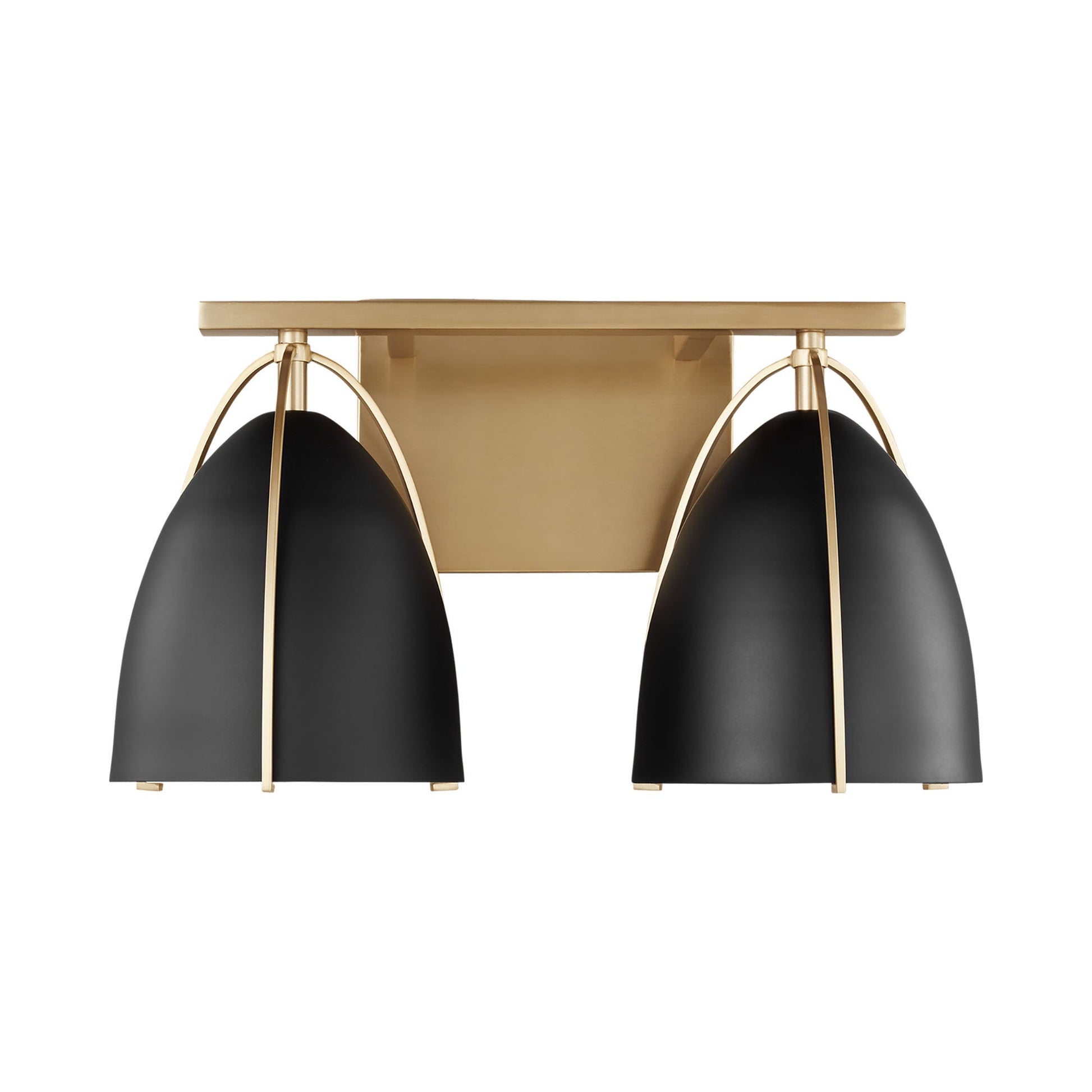 Norman Bath Wall Light in Satin Brass/Midnight Black (2-Light).