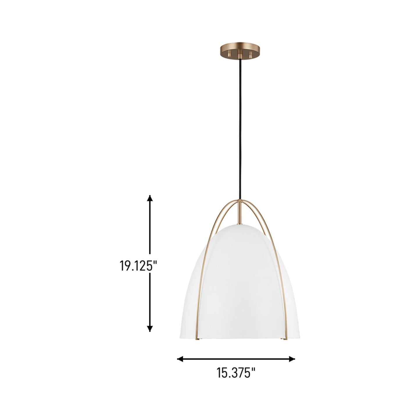 Norman Pendant Light - line drawing.
