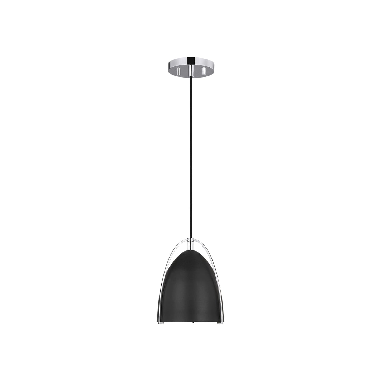 Norman Pendant Light in Chrome/Midnight Black (Small).