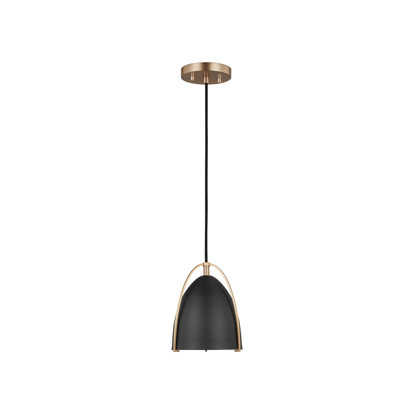 Norman Pendant Light in Satin Brass/Midnight Black (Small).