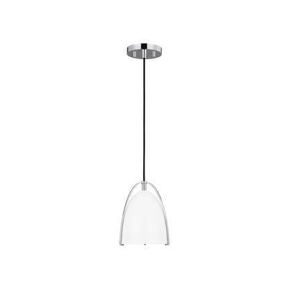 Norman Pendant Light in Chrome/Matte White (Small).