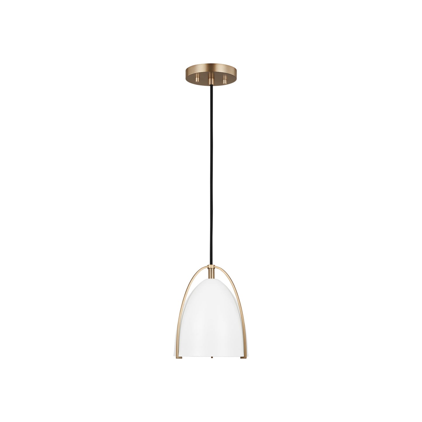 Norman Pendant Light in Satin Brass/Matte White (Small).