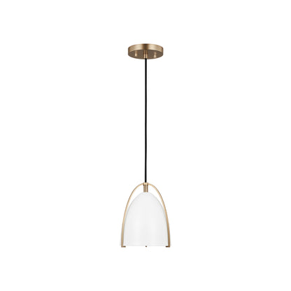 Norman Pendant Light in Satin Brass/Matte White (Small).