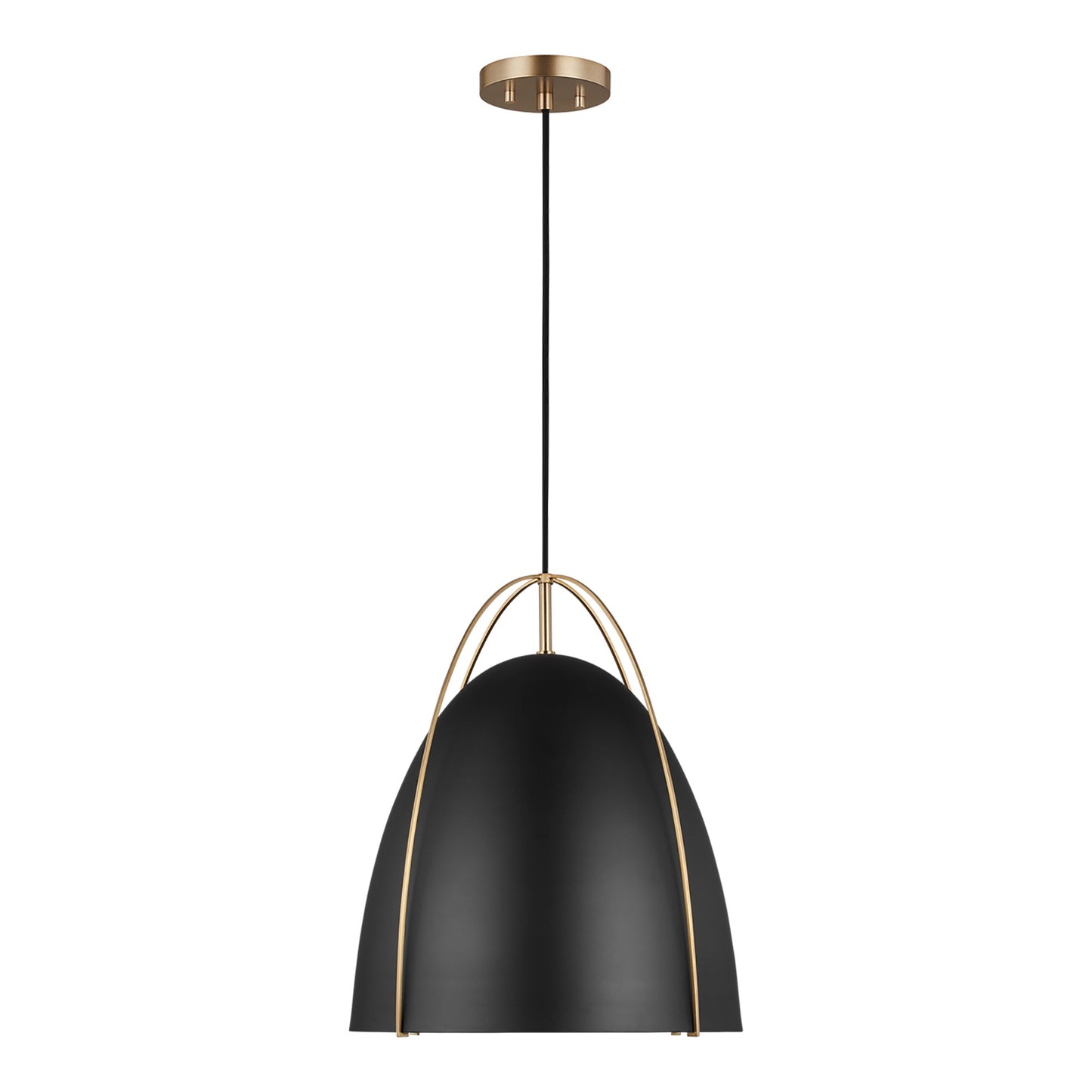 Norman Pendant Light in Satin Brass/Midnight Black (Large).