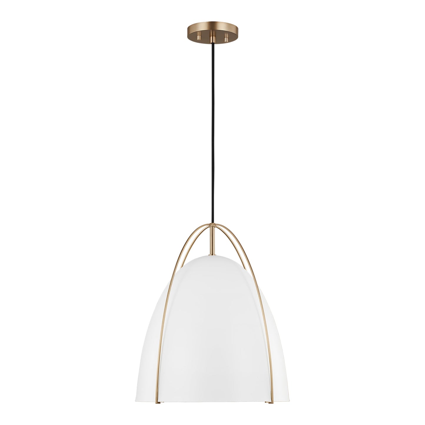 Norman Pendant Light in Satin Brass/Matte White (Large).