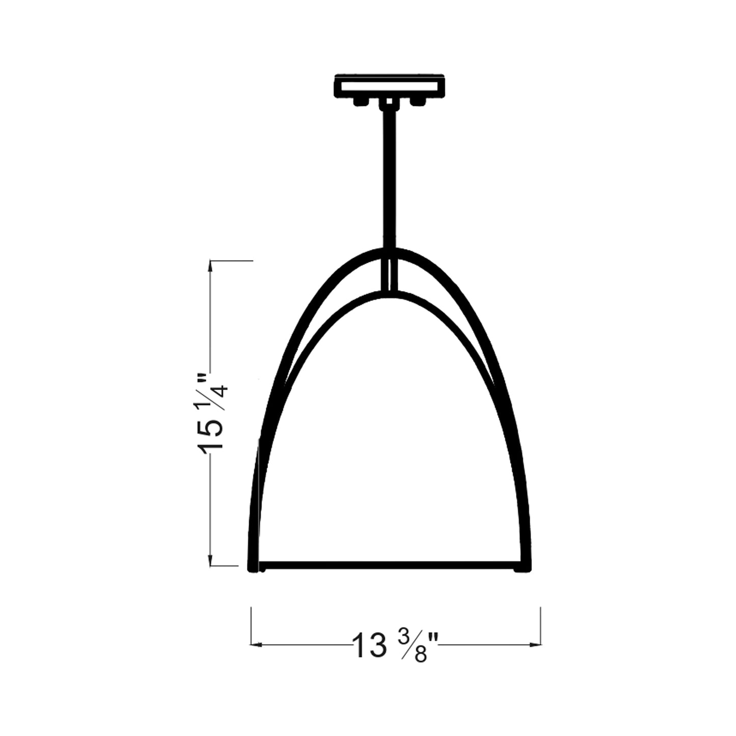 Norman Pendant Light - line drawing.