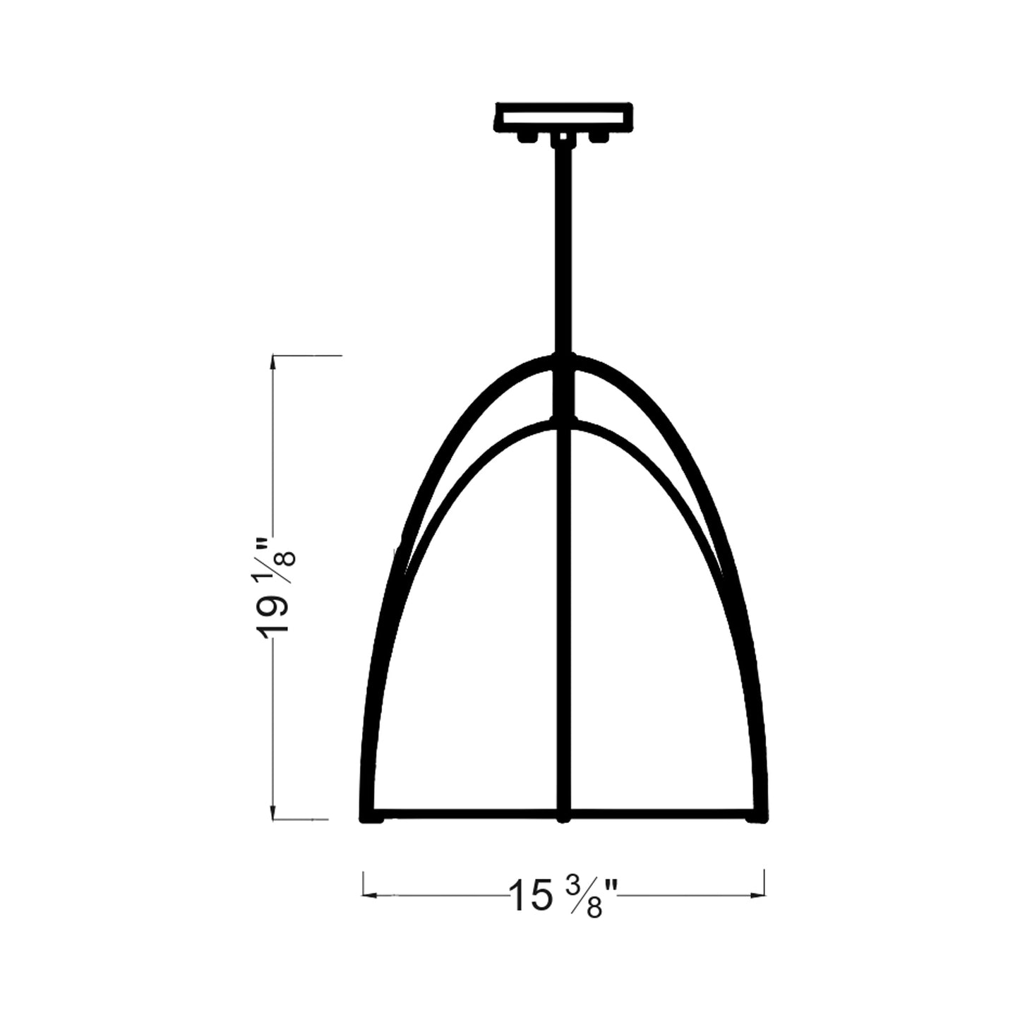 Norman Pendant Light - line drawing.