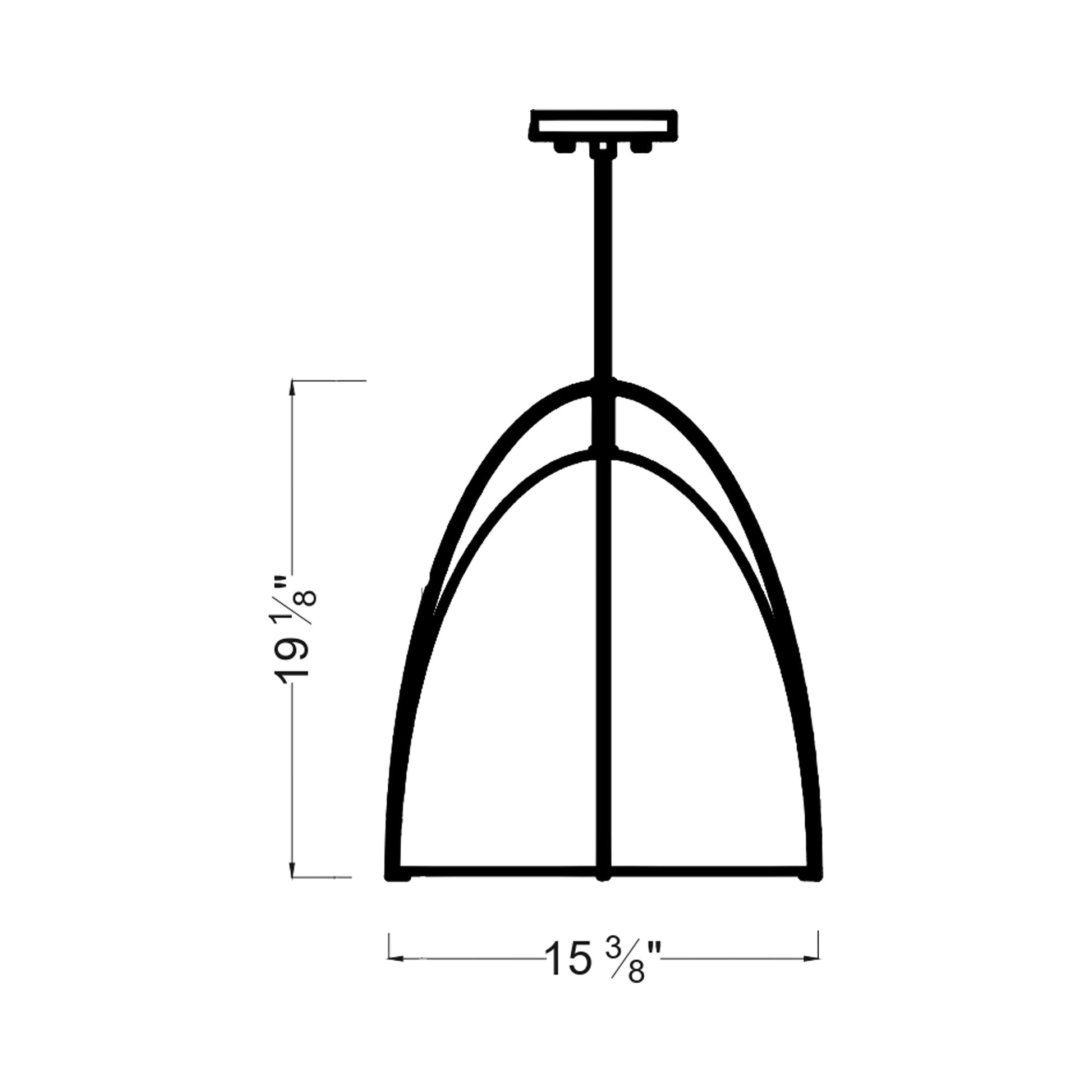Norman Pendant Light - line drawing.