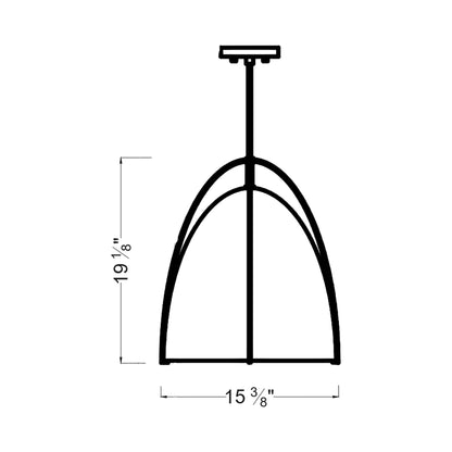 Norman Pendant Light - line drawing.