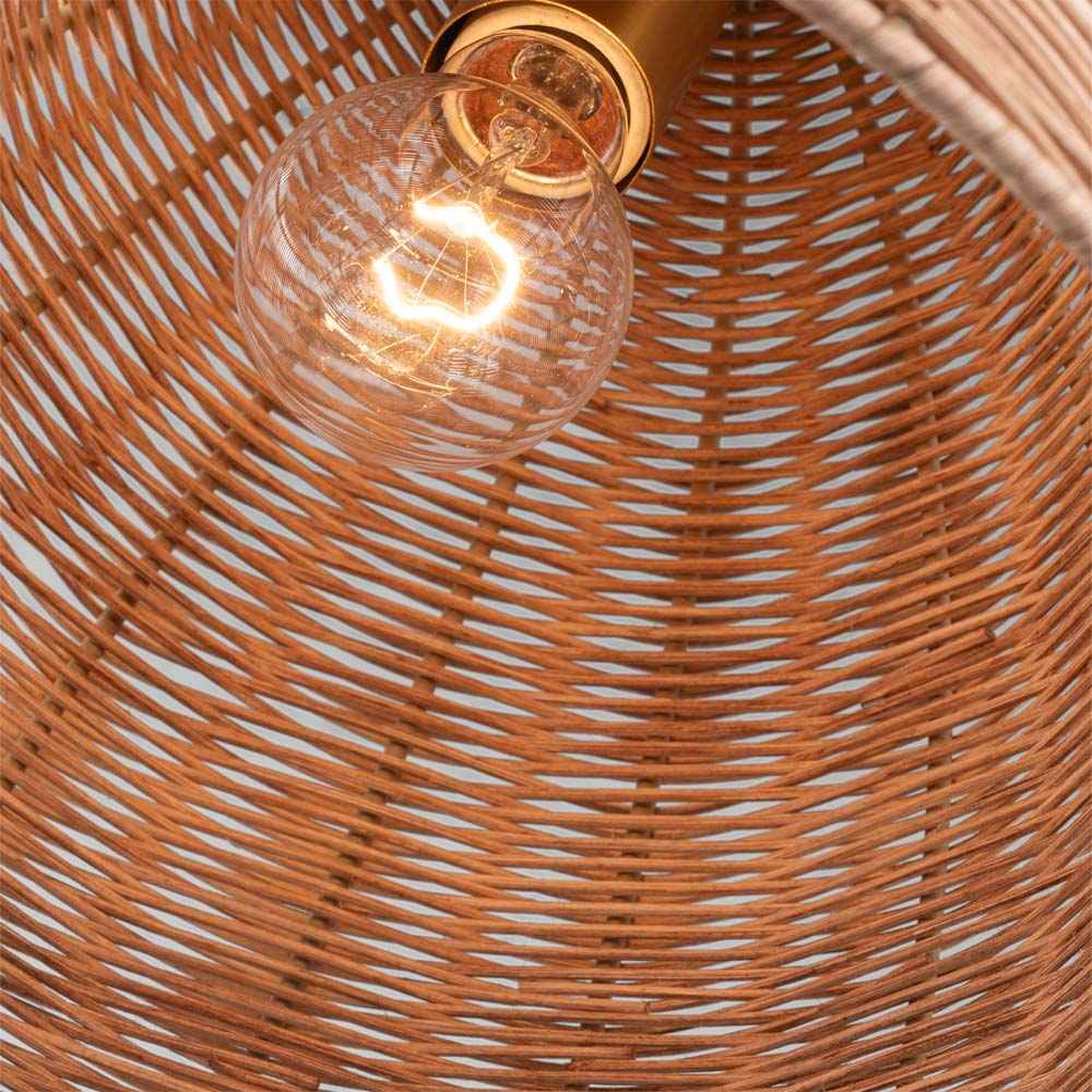 Norman Rattan Pendant Light in Detail.