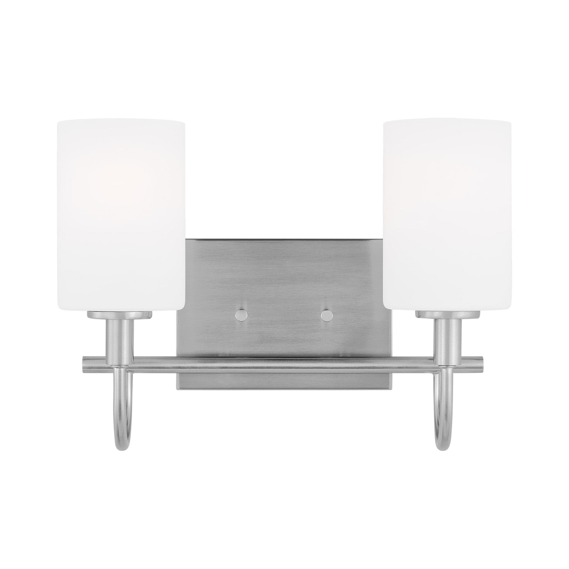 Oak Moore Bath Wall Light in Brushed Nickel (2-Light).