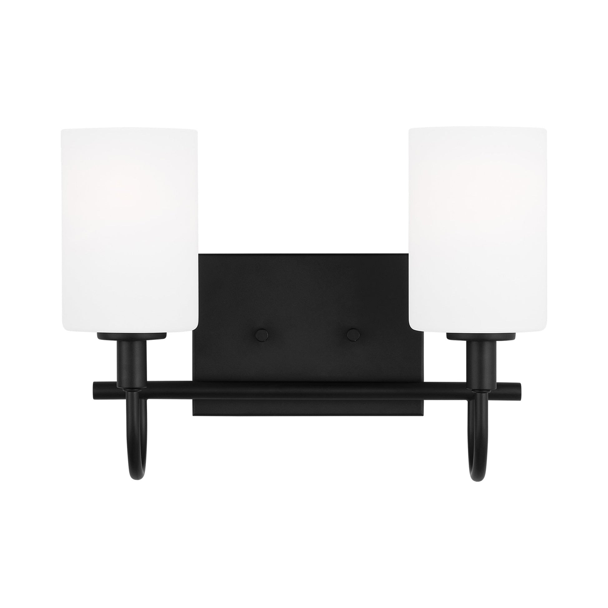 Oak Moore Bath Wall Light in Midnight Black (2-Light).