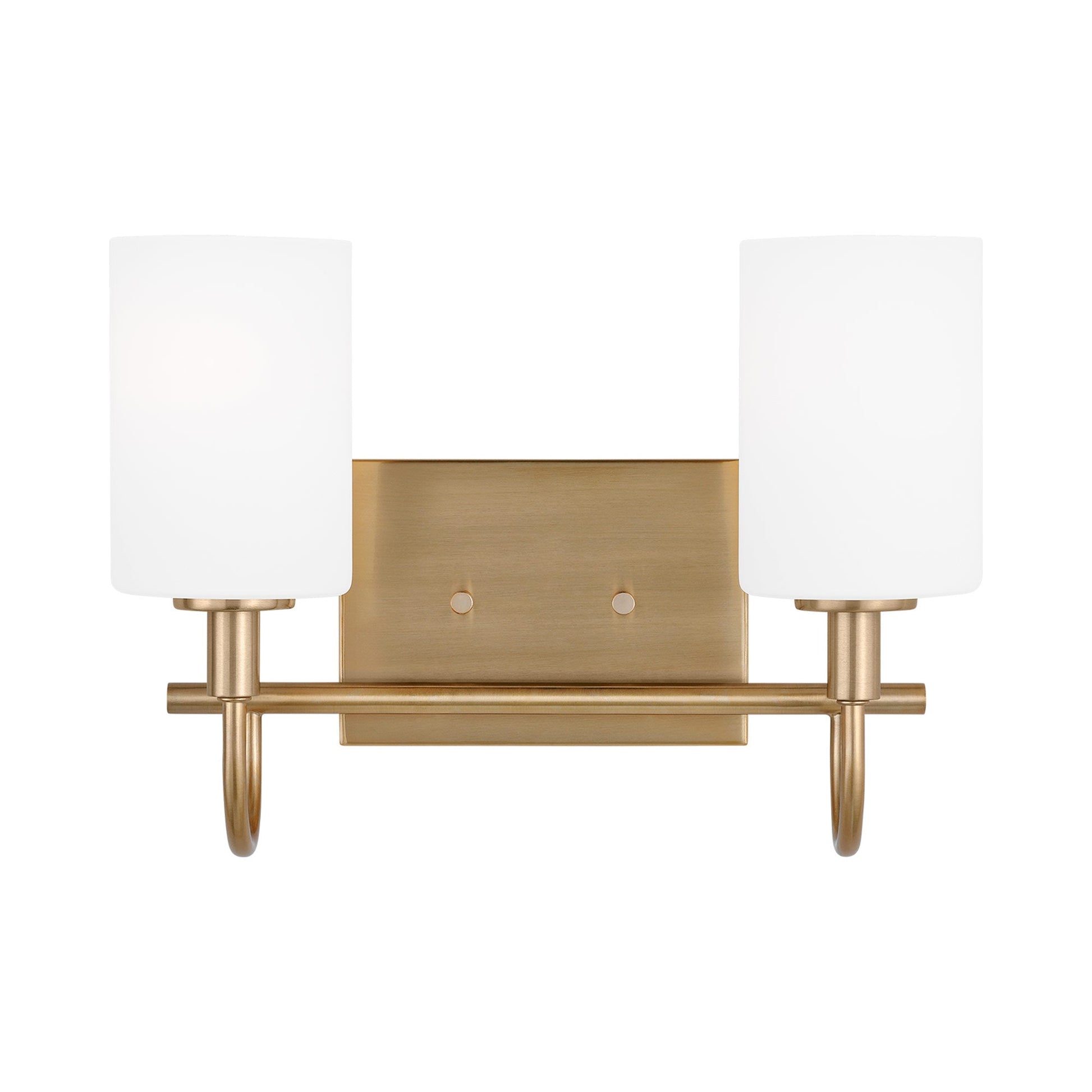 Oak Moore Bath Wall Light in Satin Brass (2-Light).