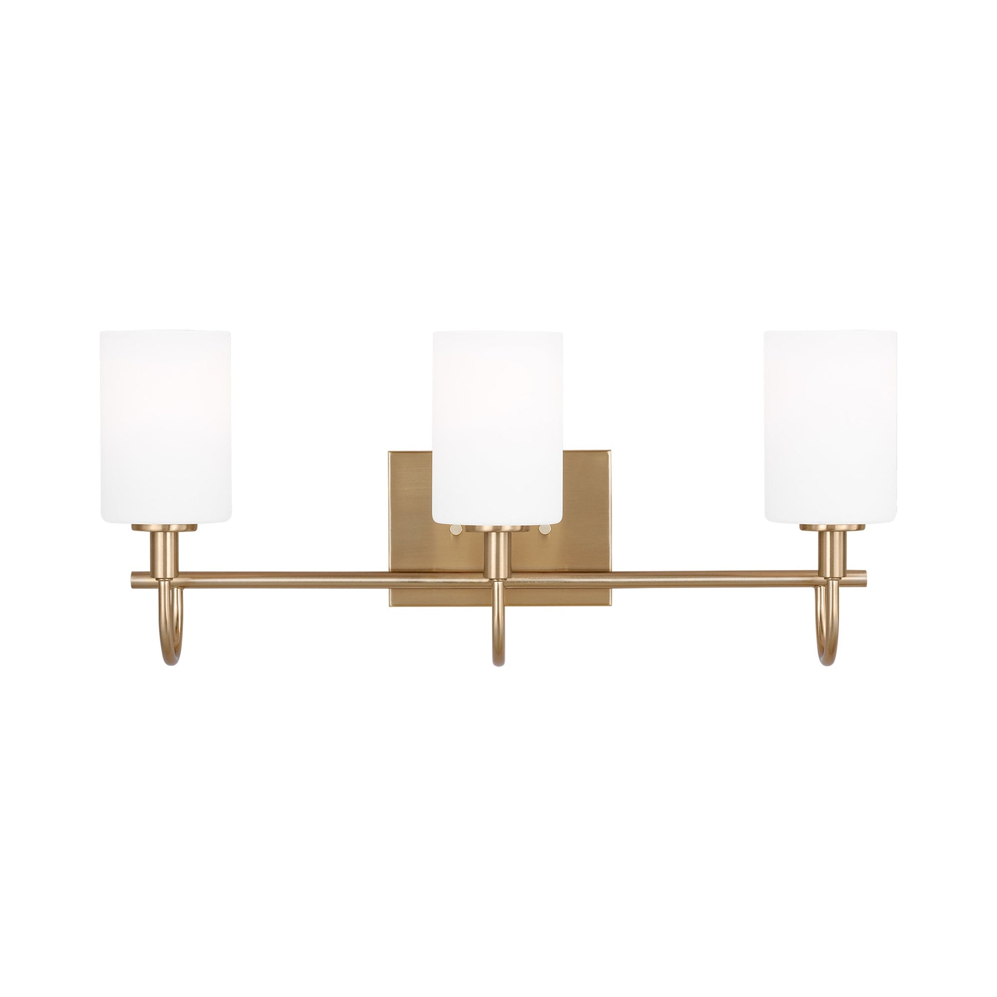 Oak Moore Bath Wall Light in Satin Brass (3-Light).