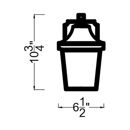 Oakmont Outdoor Wall Light - line drawing.