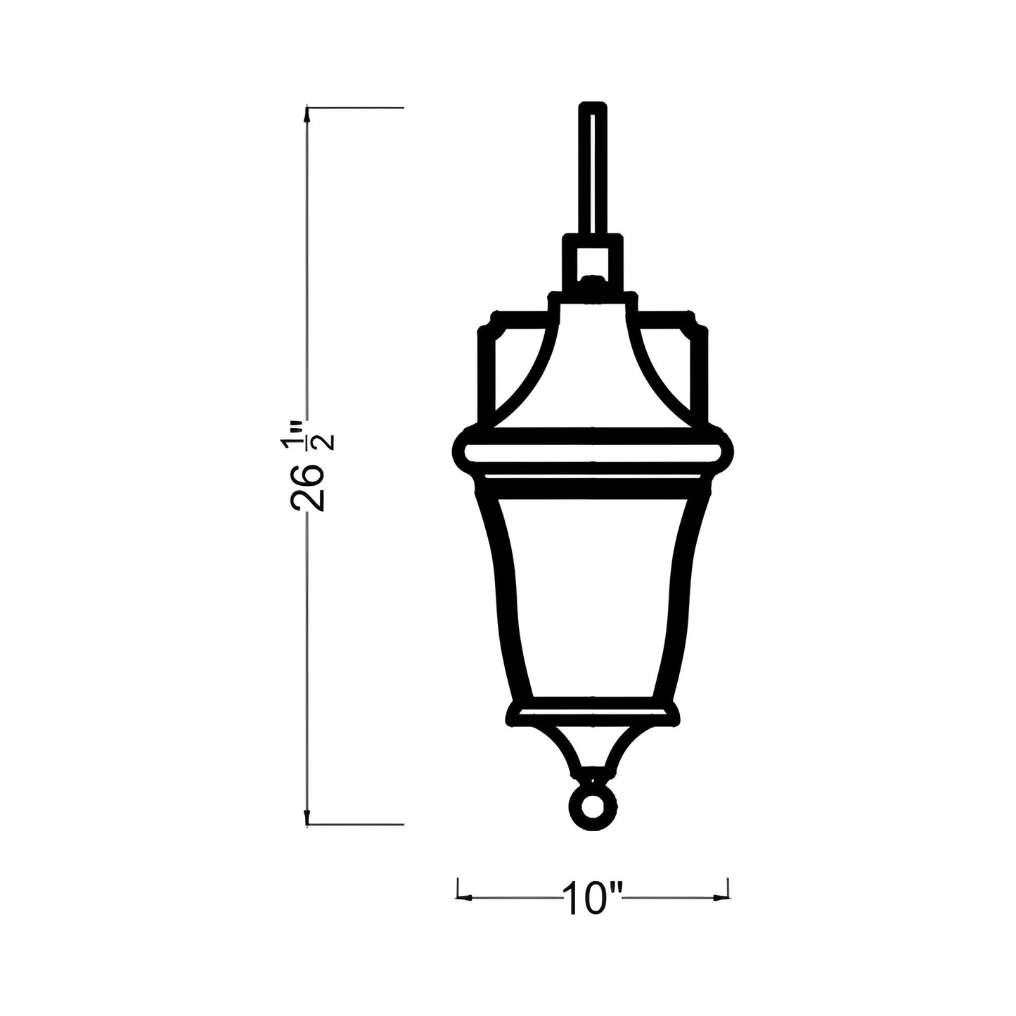 Oakmont Outdoor Wall Light - line drawing.