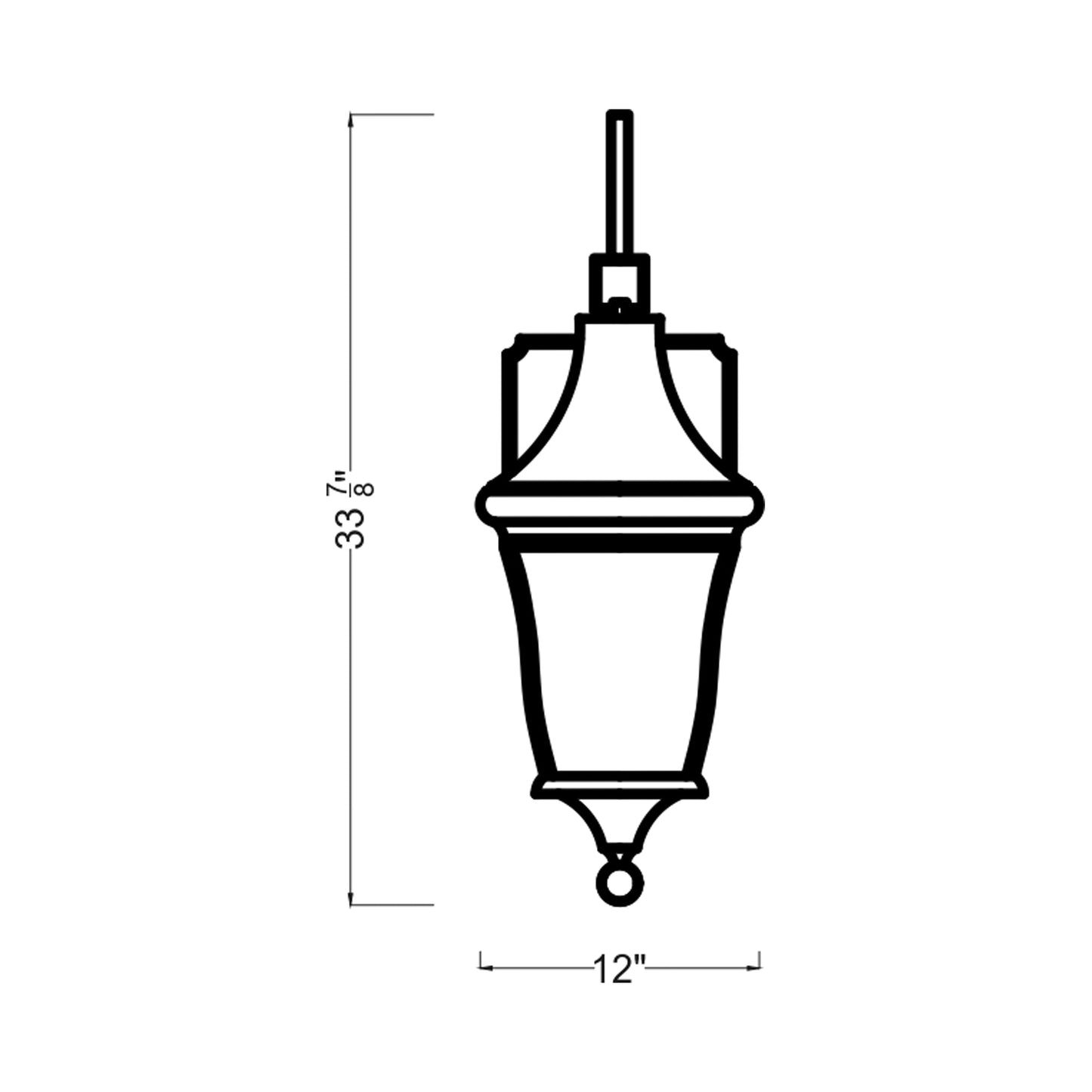 Oakmont Outdoor Wall Light - line drawing.
