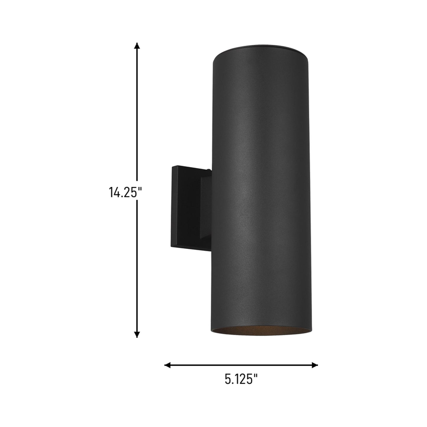 Outdoor Cylinders Two Light Wall Light - line drawing.