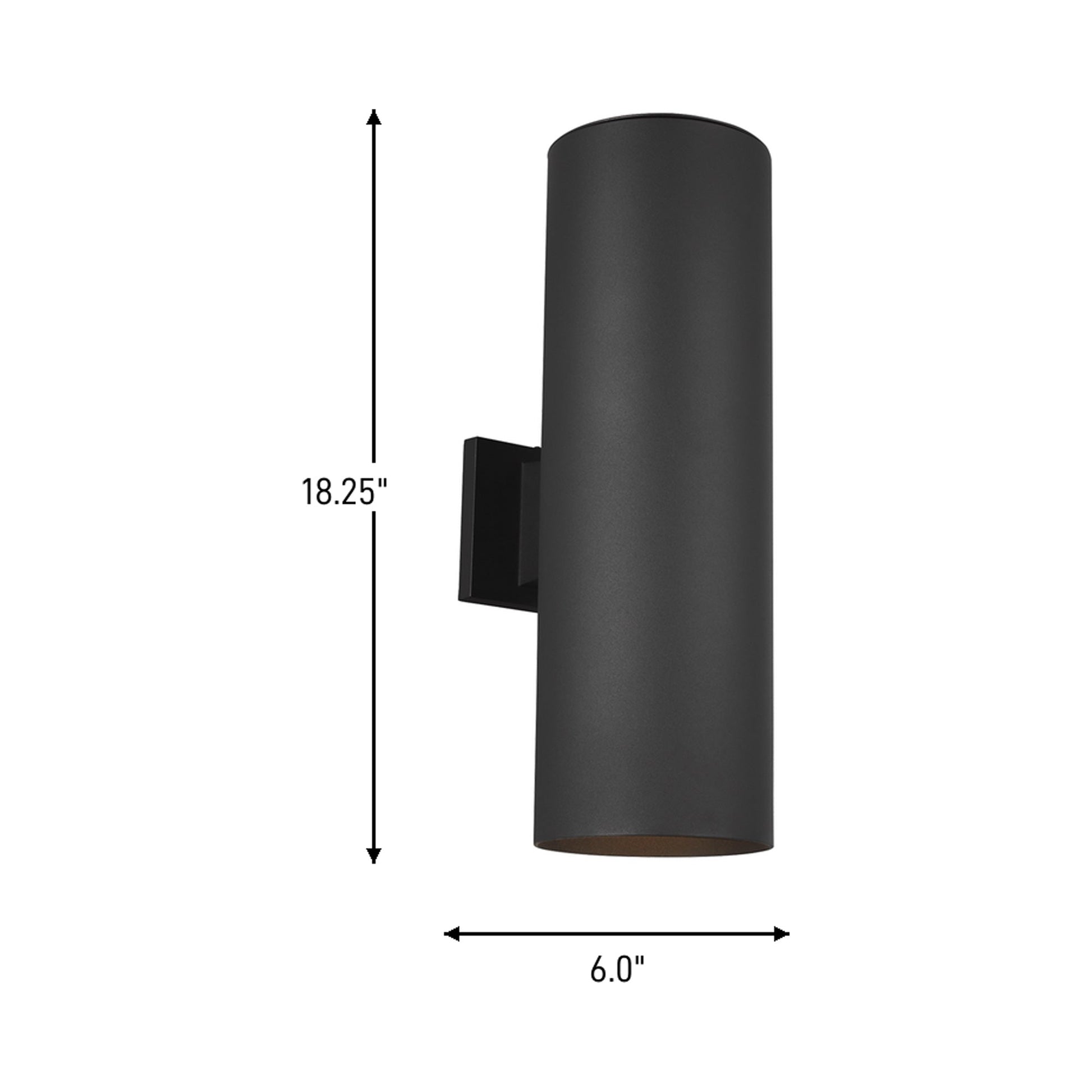 Outdoor Cylinders Two Light Wall Light - line drawing.
