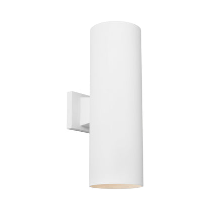 Outdoor Cylinders Two Light Wall Light in Textured White (Large).